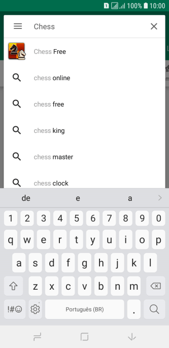 Insira o nome ou assunto do app desejado, e pressione o ícone de busca. Insira o nome ou assunto do app desejado, e pressione o ícone de busca.