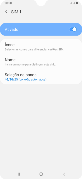 Pressione o indicador para ativar ou desativar o TIMchip. Pressione o indicador para ativar ou desativar o TIMchip.