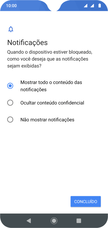 Pressione a configuração desejada. Pressione a configuração desejada.