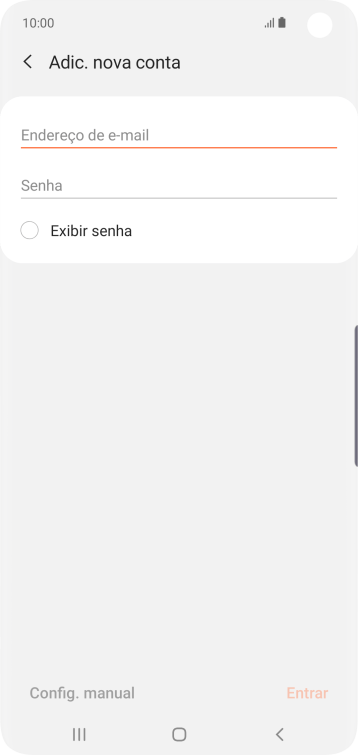 Pressione Endereço de e-mail, e digite o endereço de e-mail. Pressione Endereço de e-mail, e digite o endereço de e-mail.