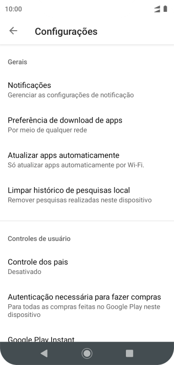 Pressione Atualizar apps automaticamente. Pressione Atualizar apps automaticamente.