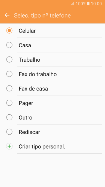 Pressione o tipo de número desejado. Pressione o tipo de número desejado.