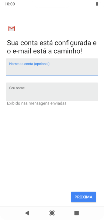 Pressione Seu nome, e digite o nome de remetente desejado. Pressione Seu nome, e digite o nome de remetente desejado.