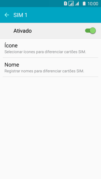 Pressione o indicador para ativar ou desativar o chip. Pressione o indicador para ativar ou desativar o chip.