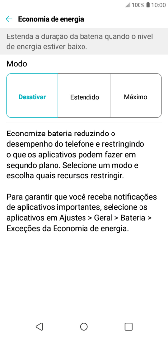 Pressione a configuração desejada. Pressione a configuração desejada.
