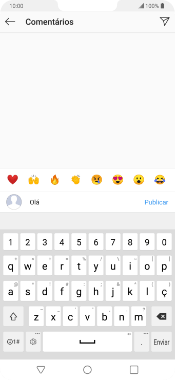 Digite o texto, e pressione Publicar. Digite o texto, e pressione Publicar.