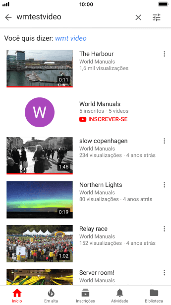 Pressione o vídeo desejado. Pressione o vídeo desejado.