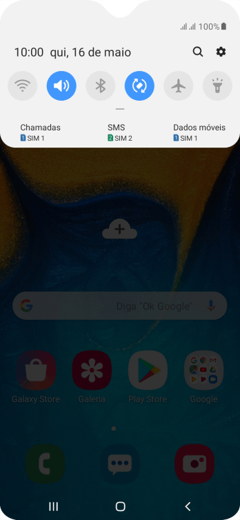 Pressione o ícone de configurações. Pressione o ícone de configurações.