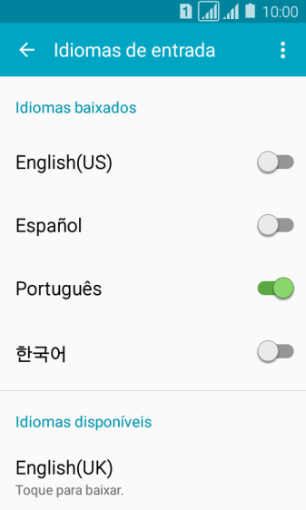 Pressione o idioma desejado para adicioná-lo. Pressione o idioma desejado para adicioná-lo.