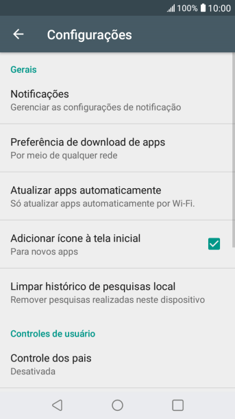 Pressione Atualizar apps automaticamente. Pressione Atualizar apps automaticamente.