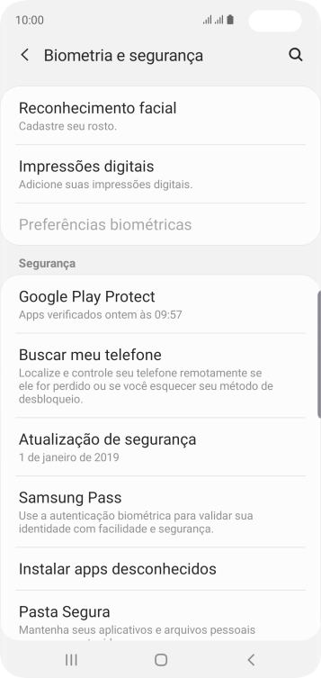 Pressione Impressões digitais. Pressione Impressões digitais.