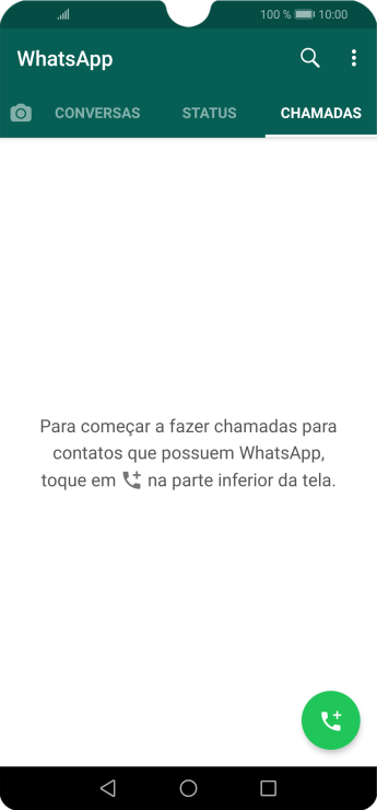 Pressione o ícone de nova chamada. Pressione o ícone de nova chamada.