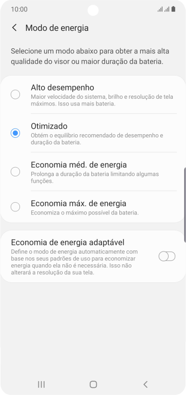 Pressione o tipo de configuração desejada para ativar a função. Pressione o tipo de configuração desejada para ativar a função.