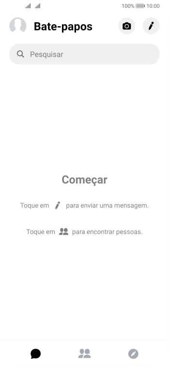 Pressione o ícone de nova mensagem. Pressione o ícone de nova mensagem.