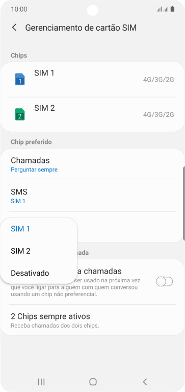 Pressione a configuração desejada. Pressione a configuração desejada.