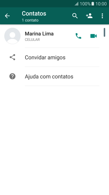 Pressione o ícone de busca, e digite as primeiras letras do nome do contato. Pressione o ícone de busca, e digite as primeiras letras do nome do contato.