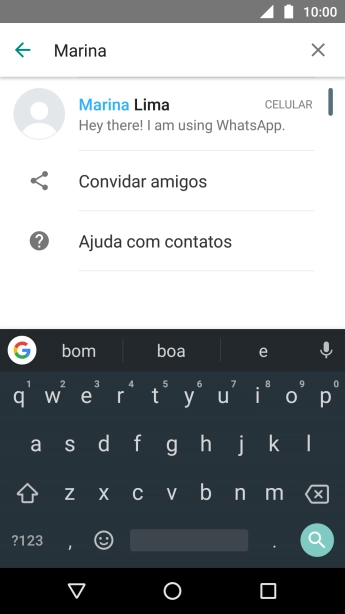 Pressione o contato desejado. Pressione o contato desejado.