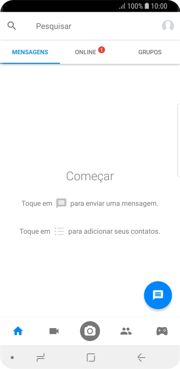 Pressione o ícone de nova mensagem. Pressione o ícone de nova mensagem.