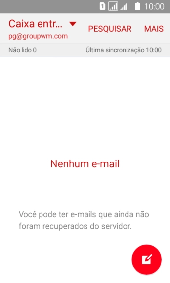 Pressione o ícone de novo e-mail. Pressione o ícone de novo e-mail.