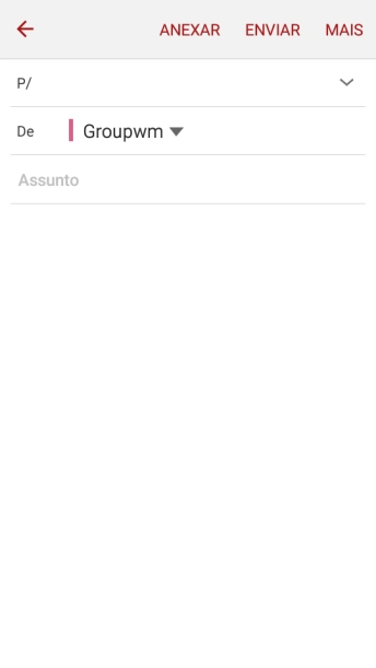 Pressione o campo de busca, e digite as primeiras letras do destinatário. Pressione o campo de busca, e digite as primeiras letras do destinatário.