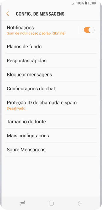 Pressione Mais configurações. Pressione Mais configurações.