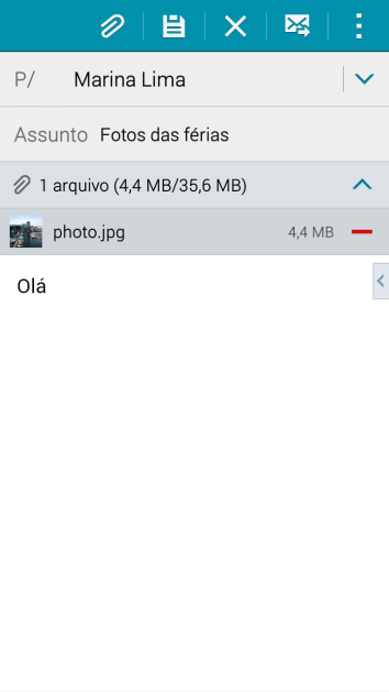 Pressione o ícone de enviar, quando você terminar de escrever seu e-mail. Pressione o ícone de enviar, quando você terminar de escrever seu e-mail.