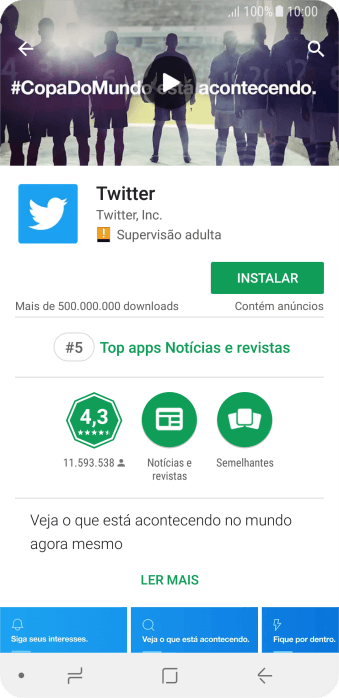 Pressione INSTALAR, e siga as indicações da tela para instalar o app. Pressione INSTALAR, e siga as indicações da tela para instalar o app.