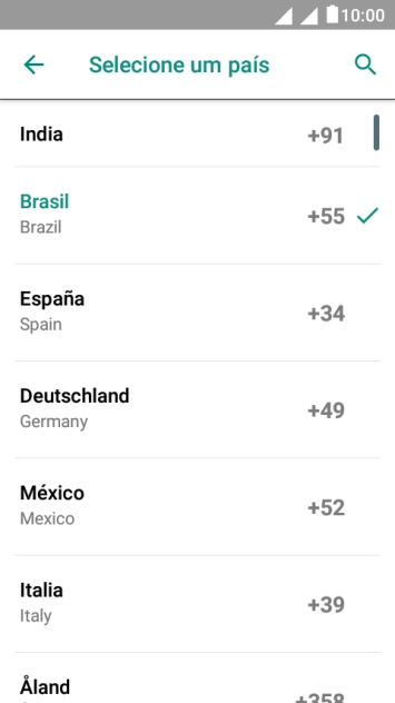 Pressione o país desejado. Pressione o país desejado.