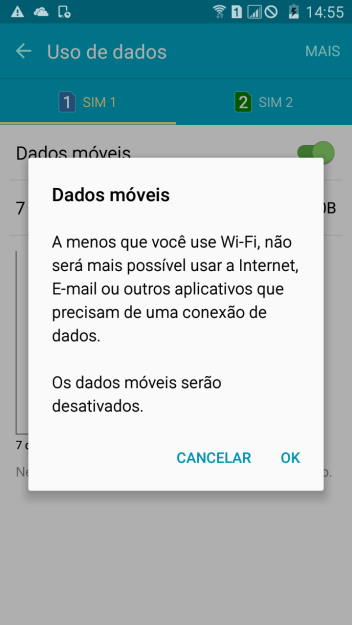 Se você desativar a função, deve pressionar OK. Se você desativar a função, deve pressionar OK.