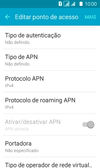 Pressione Tipo de APN. Pressione Tipo de APN.