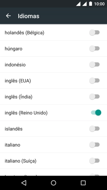 Pressione a tecla de voltar. Pressione a tecla de voltar.