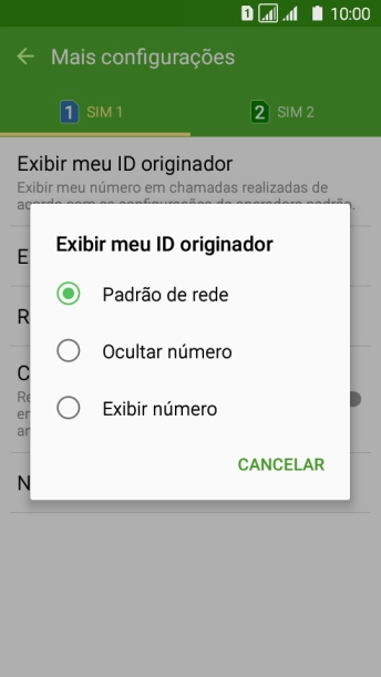 Pressione Exibir número para ativar a identificação do seu número. Pressione Exibir número para ativar a identificação do seu número.