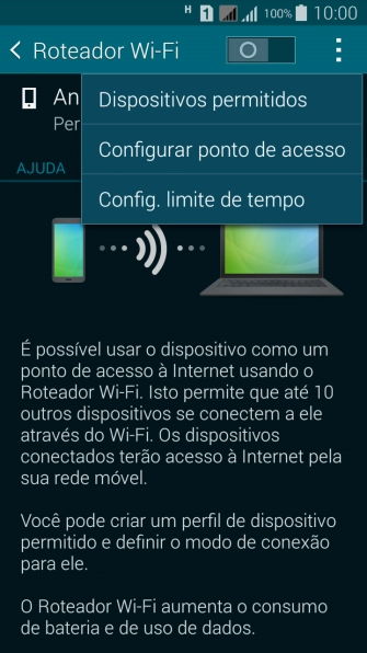 Pressione Configurar ponto de acesso. Pressione Configurar ponto de acesso.
