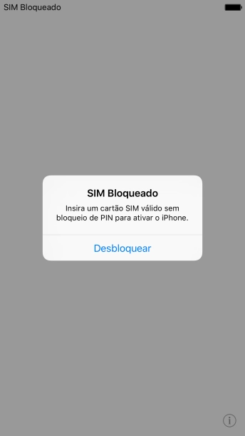 Se o seu chip estiver bloqueado, você deve pressionar Desbloquear. Se o seu chip estiver bloqueado, você deve pressionar Desbloquear.