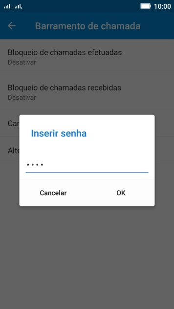 Digite sua senha de bloqueio, e pressione OK. Digite sua senha de bloqueio, e pressione OK.