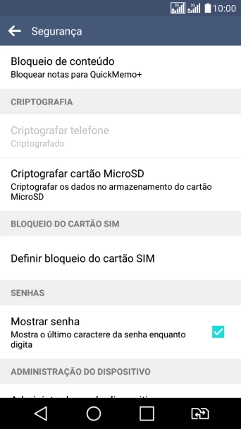 Pressione Definir bloqueio do cartão SIM. Pressione Definir bloqueio do cartão SIM.