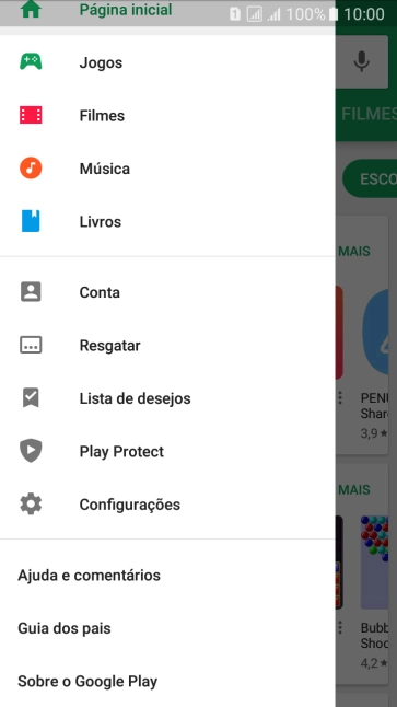 Pressione Configurações. Pressione Configurações.