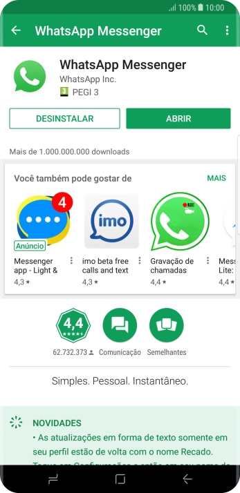 Pressione a tecla de início para finalizar e voltar à tela inicial. Pressione a tecla de início para finalizar e voltar à tela inicial.