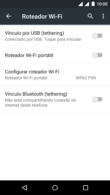 Pressione Roteador Wi-Fi portátil para ativar a função. Pressione Roteador Wi-Fi portátil para ativar a função.