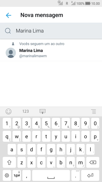 Digite as primeiras letras do destinatário desejado e pressione o contato. Digite as primeiras letras do destinatário desejado e pressione o contato.