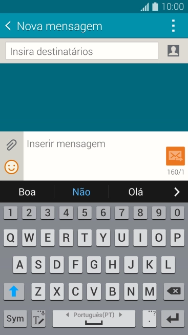 Abra uma nota, mensagem ou e-mail, para que o teclado fique visível na tela, e o celular pronto para a digitação. Abra uma nota, mensagem ou e-mail, para que o teclado fique visível na tela, e o celular pronto para a digitação.