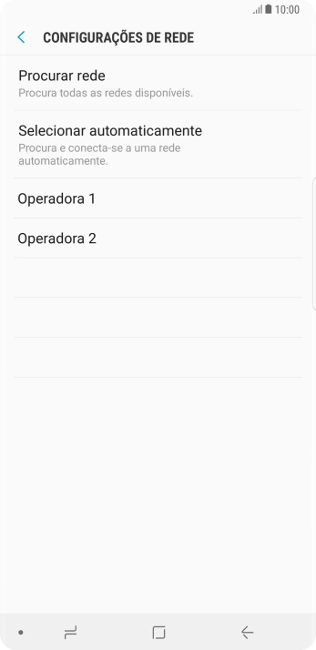 Pressione a rede desejada. Pressione a rede desejada.