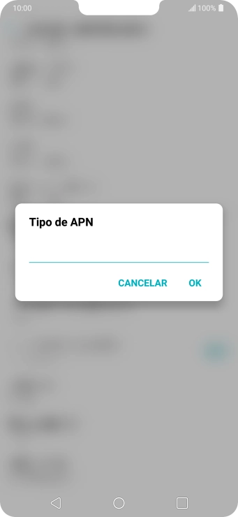 Digite default e pressione OK. Digite default e pressione OK.