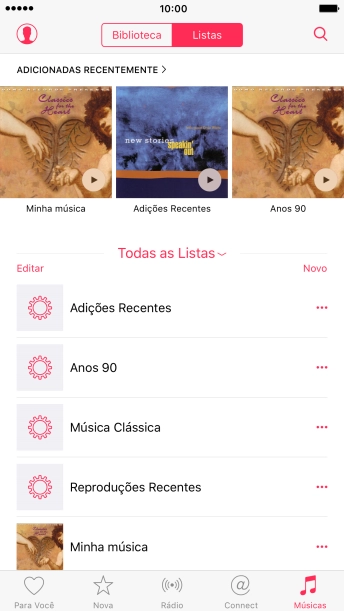 Pressione o ícone de busca, e insira a palavra de busca desejada (música, álbum ou artista). Pressione o ícone de busca, e insira a palavra de busca desejada (música, álbum ou artista).
