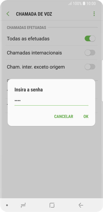 Digite sua senha de bloqueio, e pressione OK. Digite sua senha de bloqueio, e pressione OK.