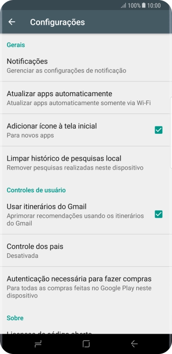 Pressione Atualizar apps automaticamente. Pressione Atualizar apps automaticamente.