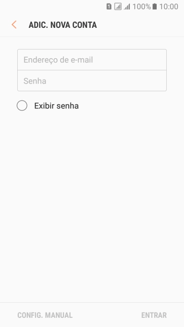 Pressione Endereço de e-mail, e digite o endereço de e-mail. Pressione Endereço de e-mail, e digite o endereço de e-mail.