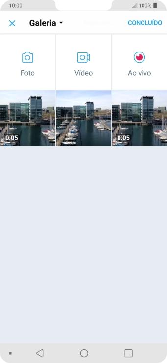 Pressione a foto ou o vídeo desejado. Pressione a foto ou o vídeo desejado.
