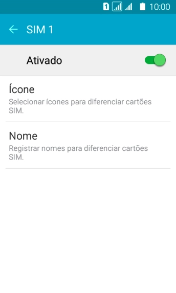 Pressione o indicador para ativar ou desativar o chip. Pressione o indicador para ativar ou desativar o chip.