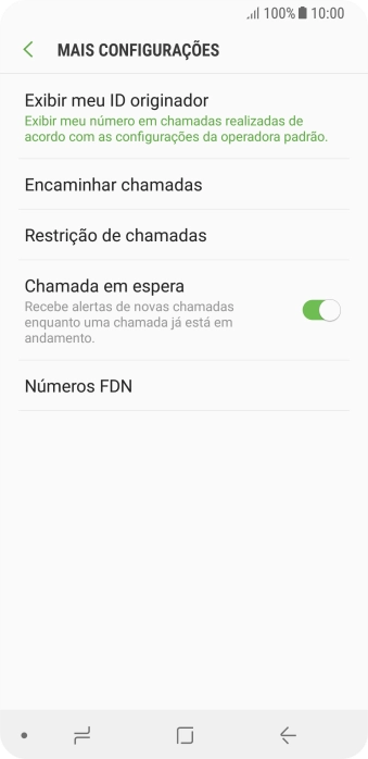 Pressione Restrição de chamadas. Pressione Restrição de chamadas.
